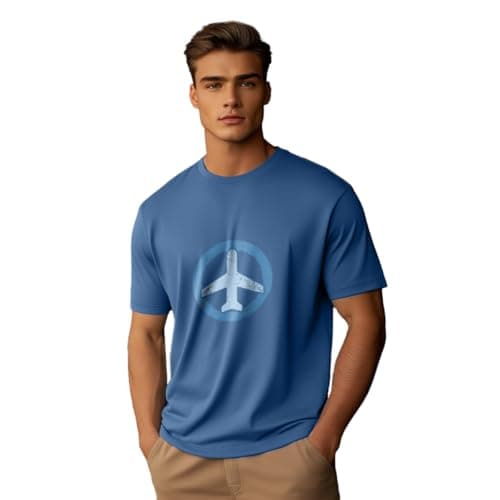 NOBERO Men's Cotton Blend Letter Print Regular Fit T-Shirt (1M-Twts-C0268-Mn_Marine 2XL), Blue