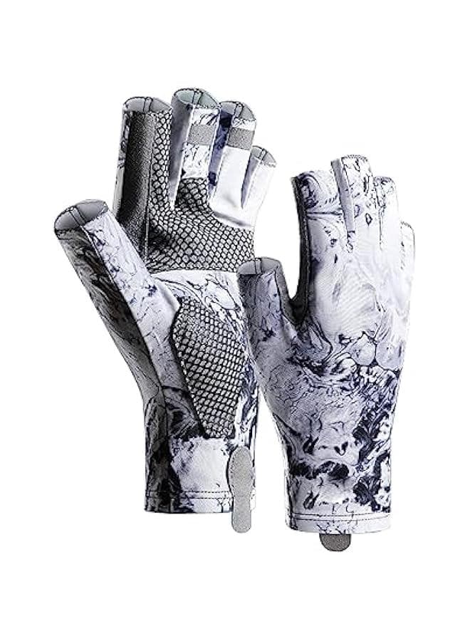 Sun Gloves UPF 50+ Fishing Gloves, Fingerless Sun Protection UV Protection Fishing Gloves Men/Women for Kayaking, Hiking, Paddling, Driving