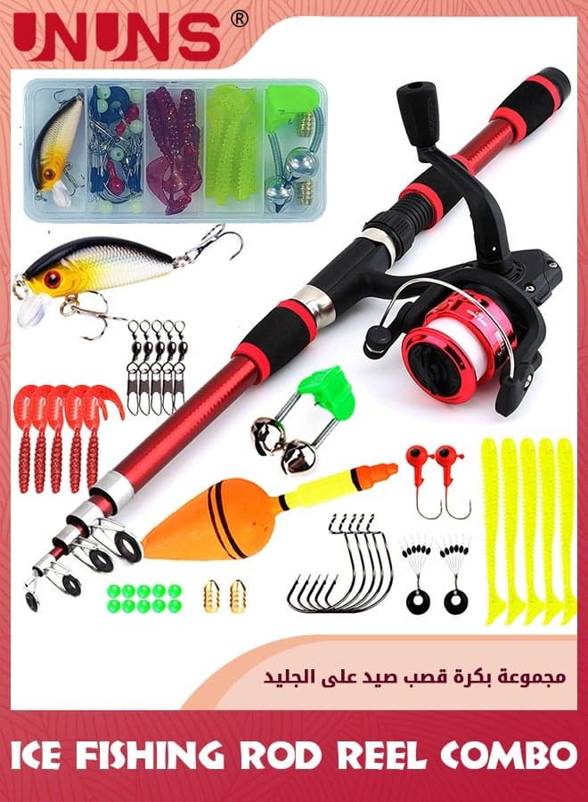 Fishing Gear Kit,1.8M Retractable Fishing Rod,5-Axes Fishing Reel,Fishing Lines,Complete Saltwater Freshwater Fishing Gear For Fisherman Fishing Enthusiast,Fishing Necessary Accessory