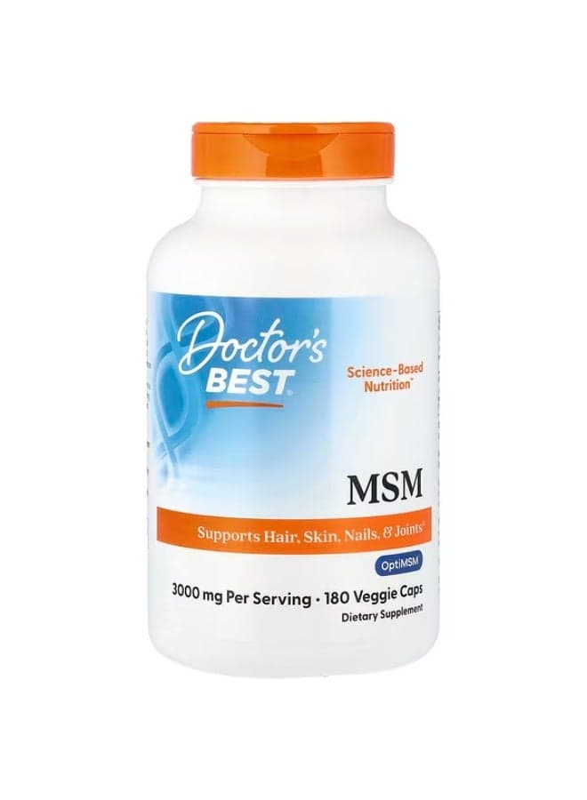 Doctor's Best, MSM, 180 Veggie Caps (1,000 mg per Capsules)