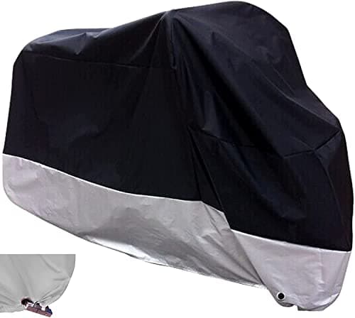 XYZCTEM All Season Black Waterproof Sun Motorcycle Cover,Fits up to 116" Motors (XXX Large & Lockholes)