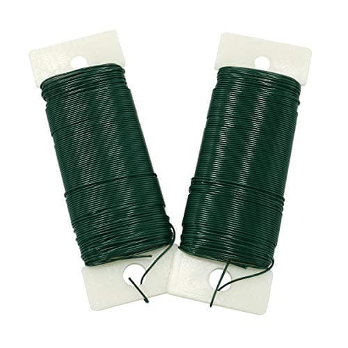 Honbay 2 Rolls of 22 Gauge Sturdy Flexible Green Floral Wire Paddle Wire for Wreaths Christmas Trees Ornaments Hanging and Crafts 38 YardsRoll