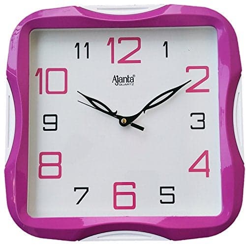 Ajanta Simple 2007 Abstract Theme Plastic Clock (Pink, 28 cm x 28 cm x 3.8 cm)