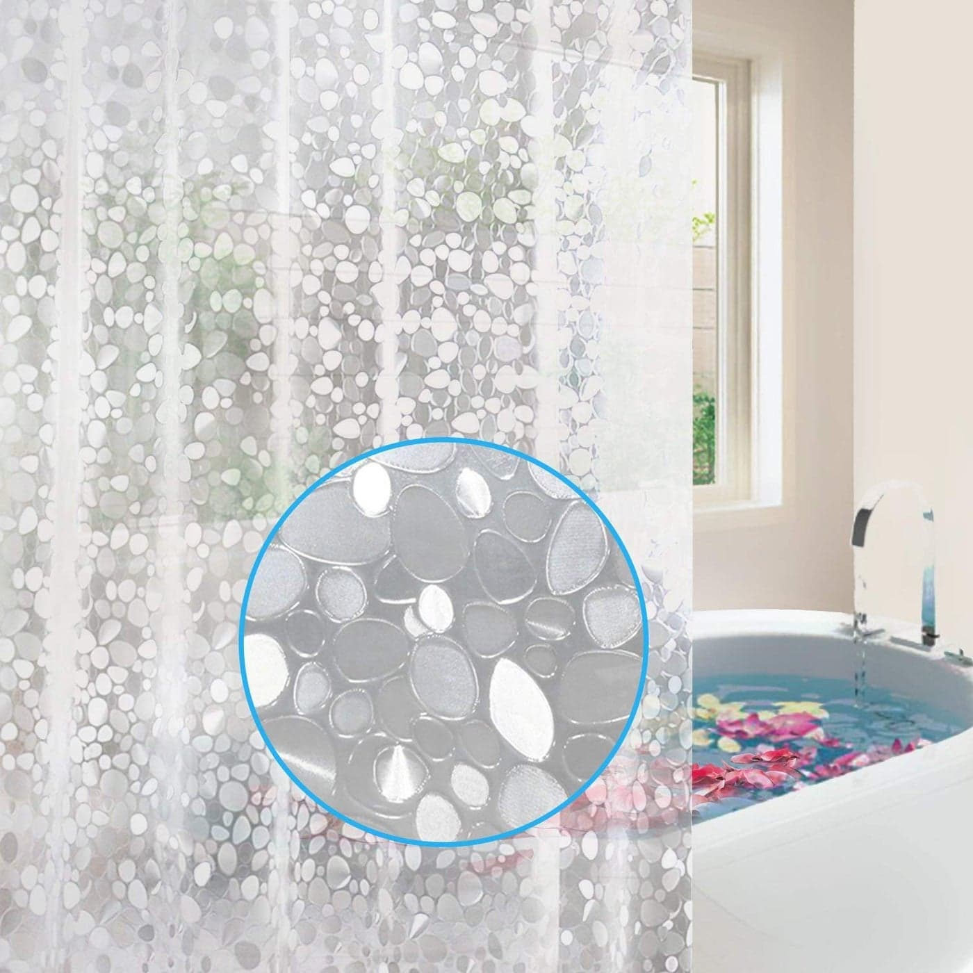 Yellow Weaves PVC Waterproof 3D Designer Shower CurtainPlastic CurtainPVC Curtain Set of 2 54 X 84 Inches 8 Hooks