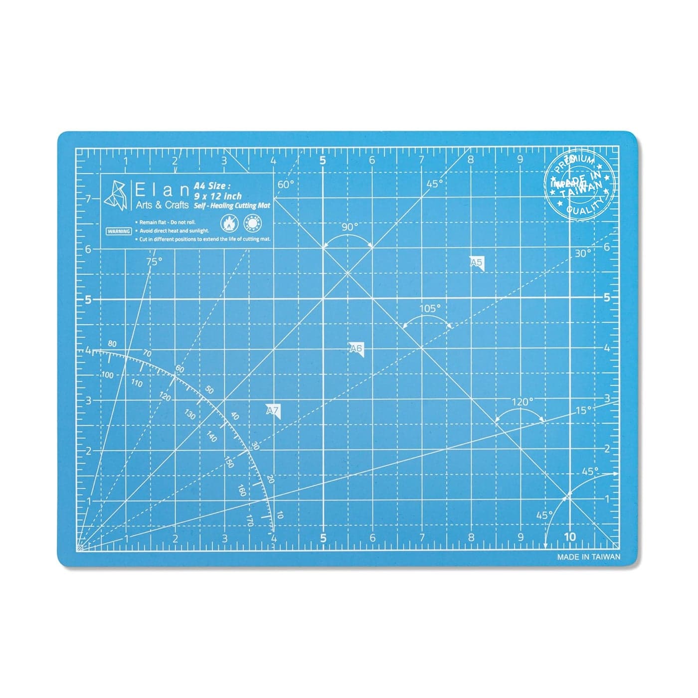 Elan Cutting Mat A4 Blue Self Healing Cutting Mat 9x12 Inch 5Ply Craft Board Blue Hobby Board for Crafts 9x12 Inch