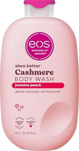 eos Cashmere Body Wash Jasmine Peach Moisturizing Body Wash Creamy Gel Formula with Shea Butter Glycerin Vitamin E pH Balanced Sensitive Skin Vegan 16 fl oz