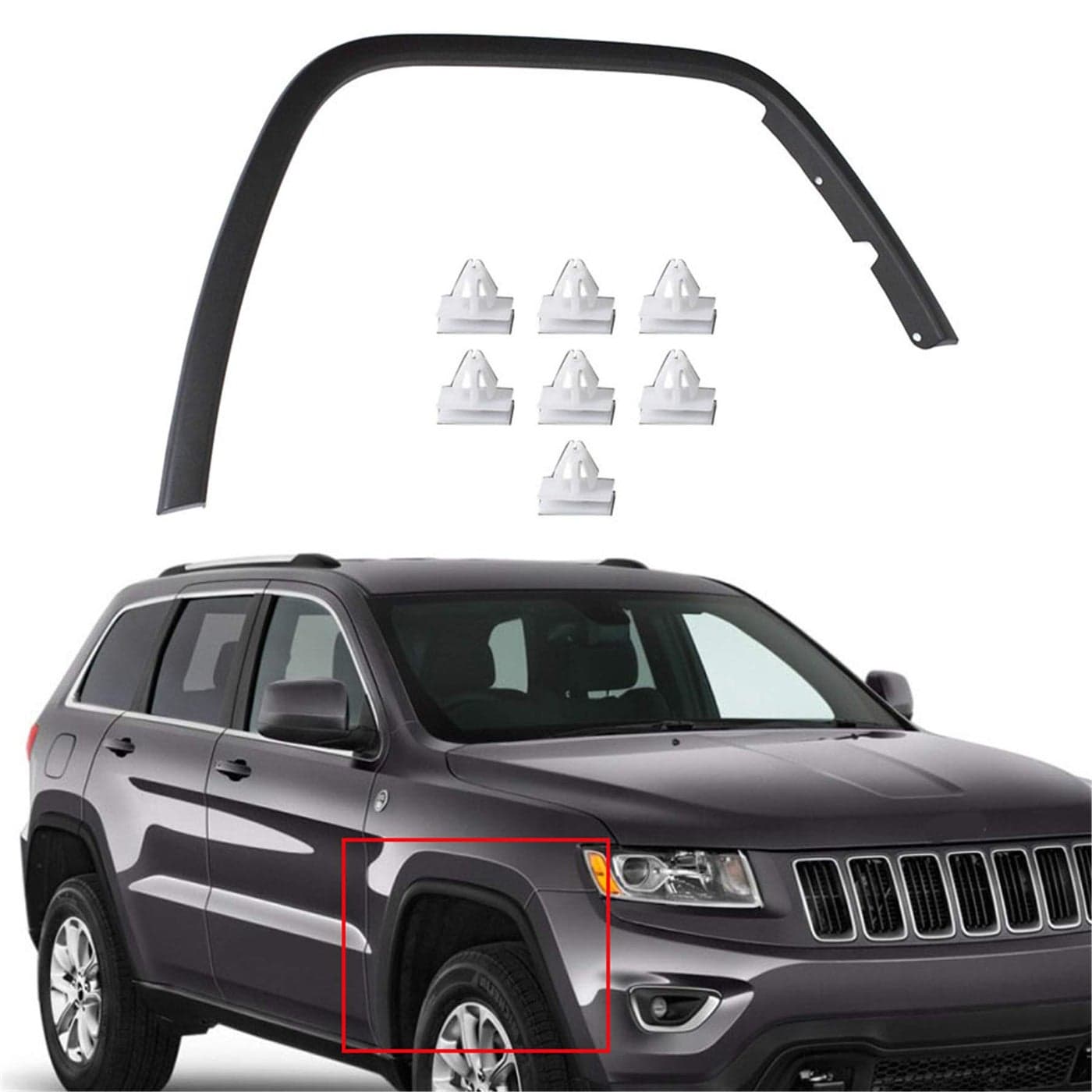Front Passenger Side Right Paintable Factory Style Wheel Arch Trim Flares Replacement for 2011 2012 2013 2014 2015 2016 Replacement for 1MP38RXF1AE