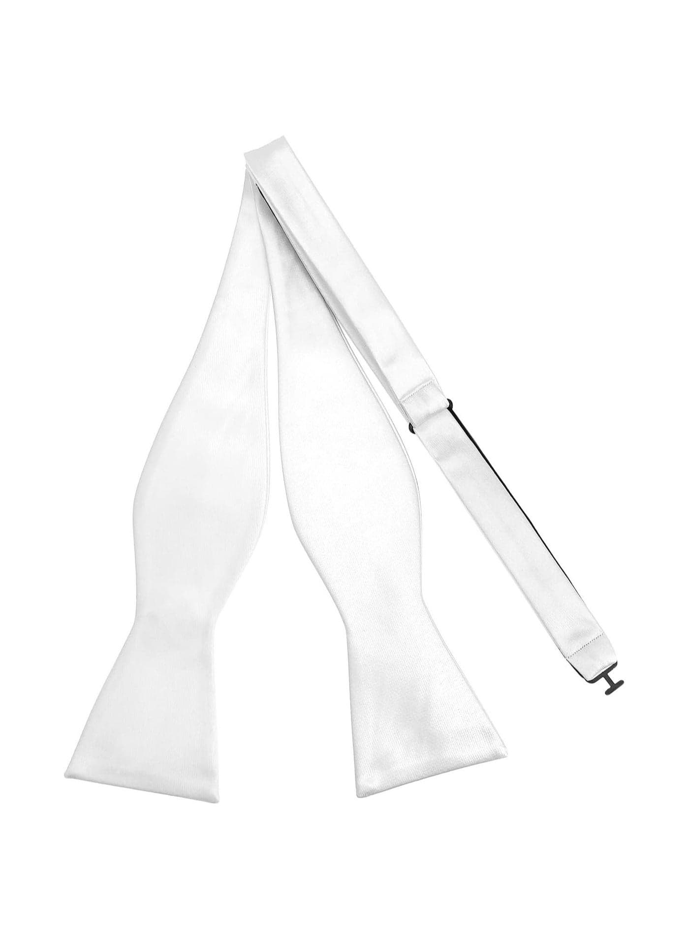 Mens Self-tied Bow Ties, Solid Color Adjustable Men's Ties for Tuxedo Suit Wedding, White (6Pcs)