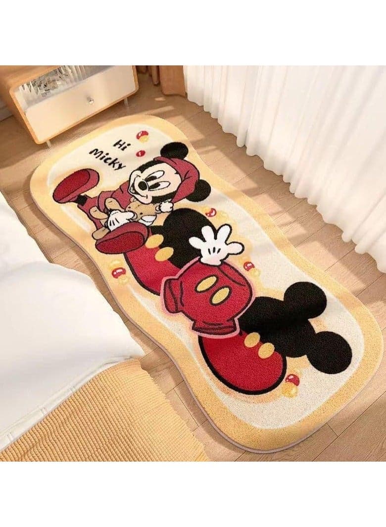 Imitation cashmere carpet home cartoon bedroom bedside blanket irregular cloakroom big white goose non-slip blanket size 40*120cm