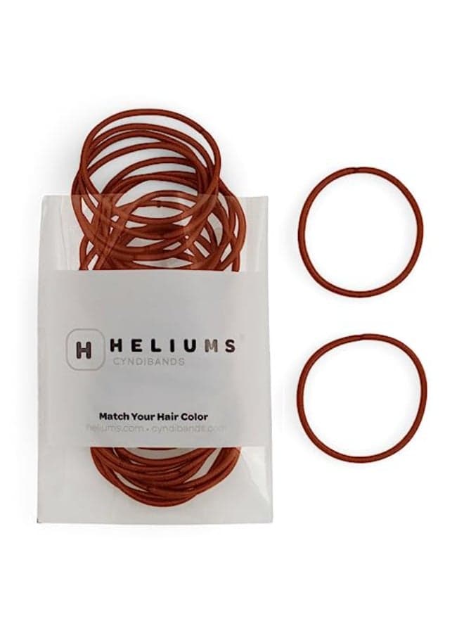 Heliums Thin Hair Elastics Auburn 2mm Ties for Thin Hair 175 Inch Medium Hold No Damage Ponytail Holders 40 Count