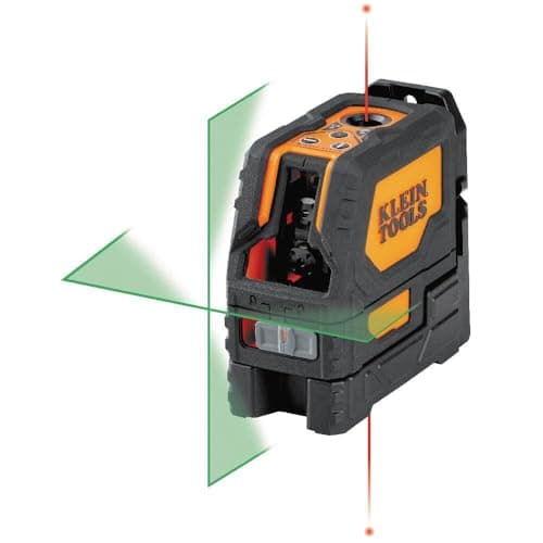 Klein Tools 93LCLGR Self-Leveling Laser Level, Rechargeable, with Bright Green Cross-Lines and Red Plumb Spot, Magnetic and Ceiling Clamp Mounting