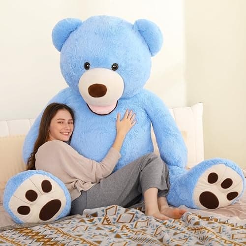 MorisMos Giant Teddy Bear Plush 6ft Life Size Huge Blue Teddy Bears for Girlfriend 6 Foot Large Big Stuffed Animal Gifts Lover on Valentines Anniversary Birthday