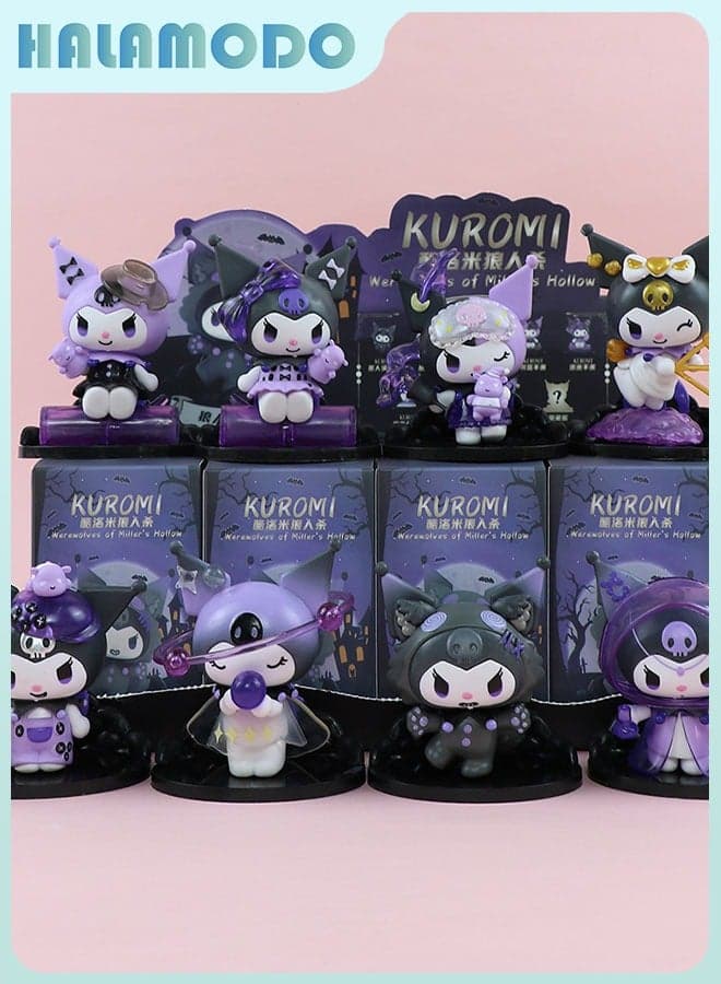 Mystery Box 8-Piece Werewolf Kill Kuromi Blind Box Anime Figures, Charming Desk Decor and Surprise Birthday Gift