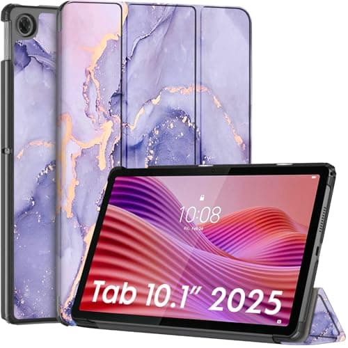 Robustrion Cover for Lenovo Tab 10.1 inch 2025 Cover Case, Trifold Flip Cover Case for Lenovo Tab 10.1" Tablet Cover TB-311FU/311XU - Marble Lilac
