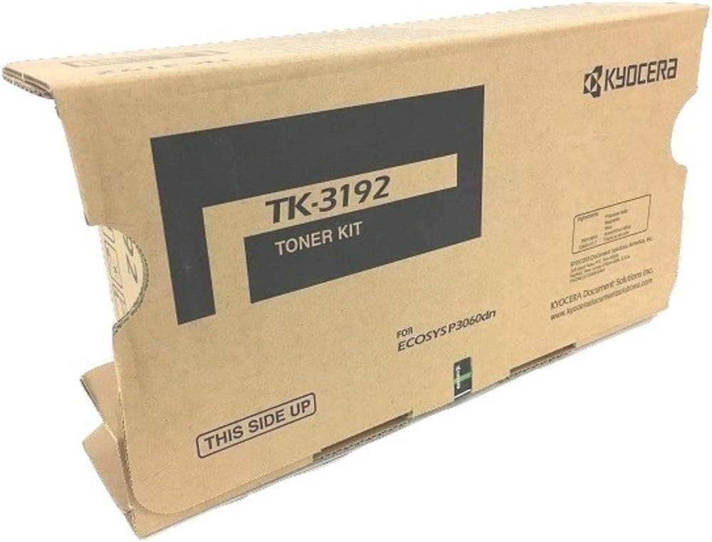 KYOCERA 1T02T60US0 Model TK3192 Black Toner Cartridge for use ECOSYS P3060dn Monochrome Printers Genuine Up to 25000 Pages Yield 5 Coverage