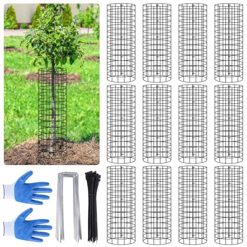 12p Tree Protectors from Deer165 Inches High PreCurved Metal Mesh Tree Trunk Protector Stackable Vertically or Horizontally Tree Tubes Wrap for Saplings and Fruit Garden
