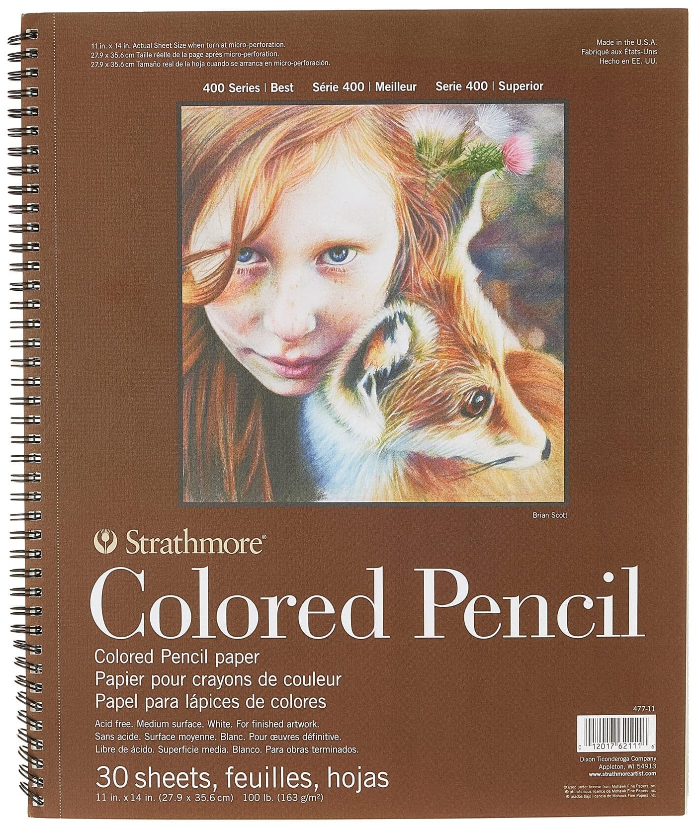 Strathmore Colored Pencil Spiral Paper Pad 11X1430 Sheets 62477110 White