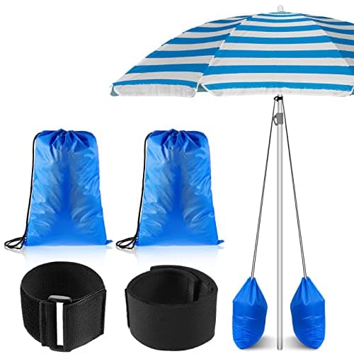 Saintrygo 2 Pack Sandbags for Beach Umbrella Heavy Duty Summer Canopy Tent Sandbags, Fillable Portable Windproof Weight Bag for Outdoor Canopy Legs, Tent Universal Sand Anchor Weights(2 Pieces)