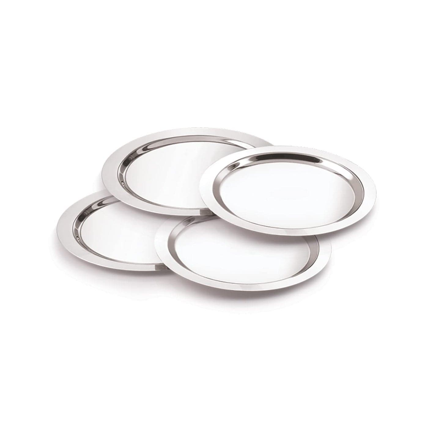 Neelam Stainless Steel 18, 22 Gauge, Tope Cover/Ciba/Lid/Cheeba/Dhakan, 28.5 cm, Set of 4, Multipurpose, Round Steel Lid, Silver