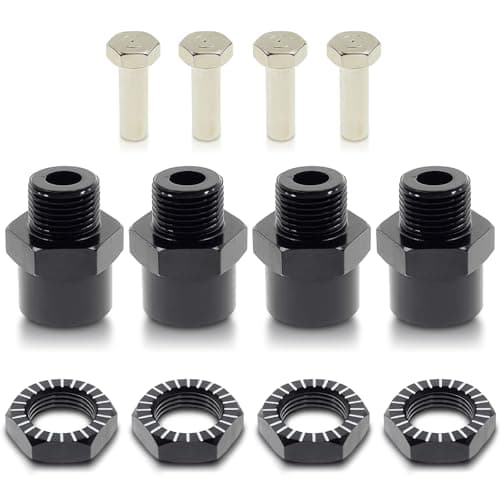 AUTOKAY 4PCS 12mm to 17mm Aluminum Wheel Hex Hub Adapter Conversion Extension for RC Car