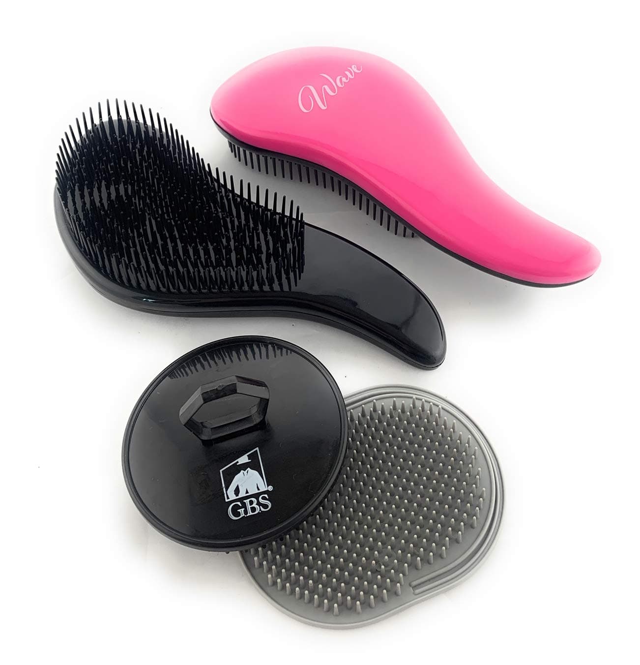 G.B.S Detangling Brushes For Women and Girls, Dry and Wet Hair Brush Detangler Combs for All Hair Types Eliminate Tangles and Knots, Travel Pack of 4