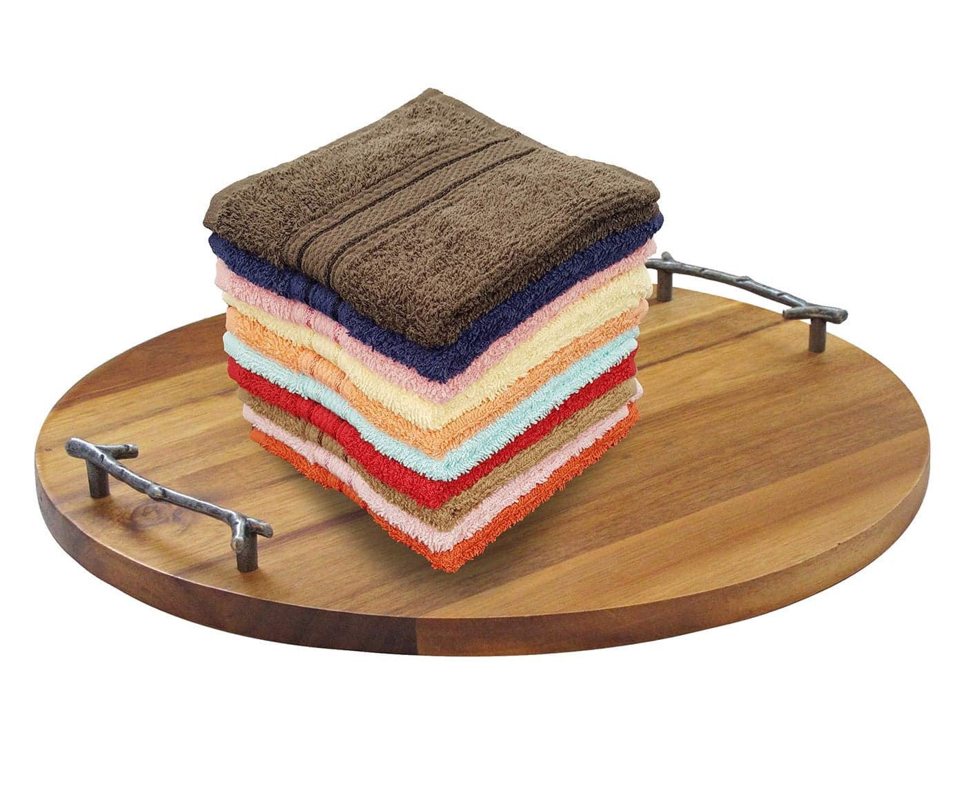 KSC Shop Luxury Cotton Face Towel | Hanky | 500 GSM | Ultra Soft | Extra Absorbent | 10 Different Colors | 30 cm x 30 cm (Pack of 10) (Pack of 10)