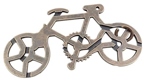 Metal Brain Teaser Puzzle Interlocking Bicycle Challenge Toy for Kids Adults