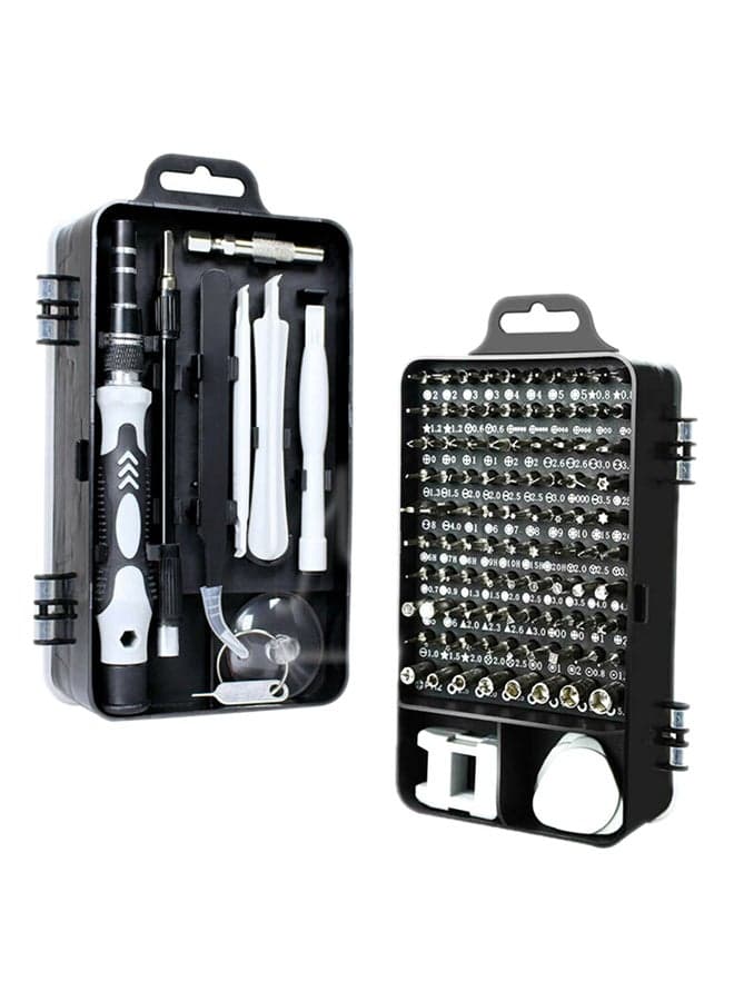 115-In-1 Magnetic Precision Screwdriver Set Black 15.7 x 5.2 x 9cm