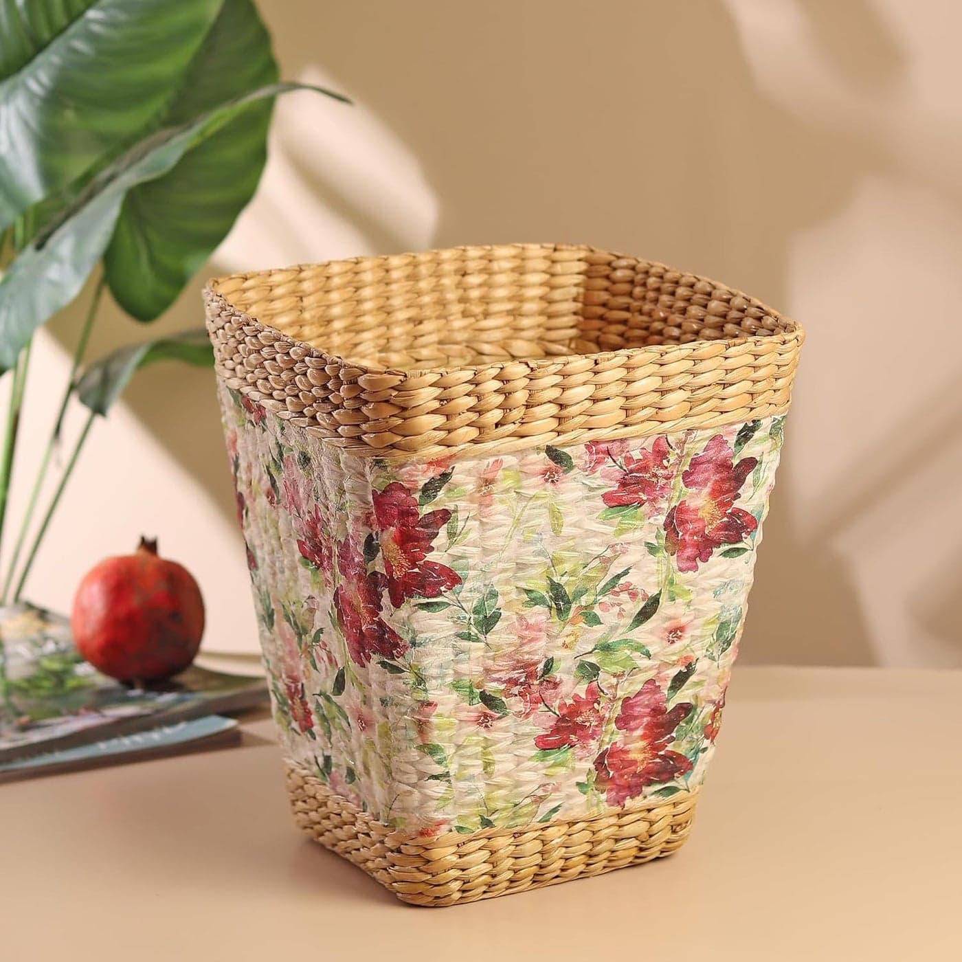 Habere IndiaAll the Cultures Fabricating India Dustbin For Home Dustbin Small Dustbin Dustbin For Bedroom Dust Bins For Home Rectangular Dustbin Multicolor L26xW26xH29 cm