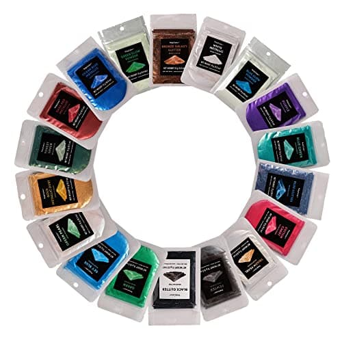 Upstart Epoxy Resin Mica Metallic Pigment Powder 18pcs Set Great for Crafts Wood Cosmetics Lip Gloss Soap Making Epoxy Dye Jewelry Supplies DIY Projects Food Safe