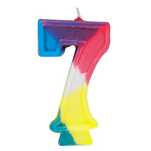 Vibrant Number 7 Rainbow Birthday Candle 275 1 Pc Perfect for Memorable Seventh Birthday Celebrations