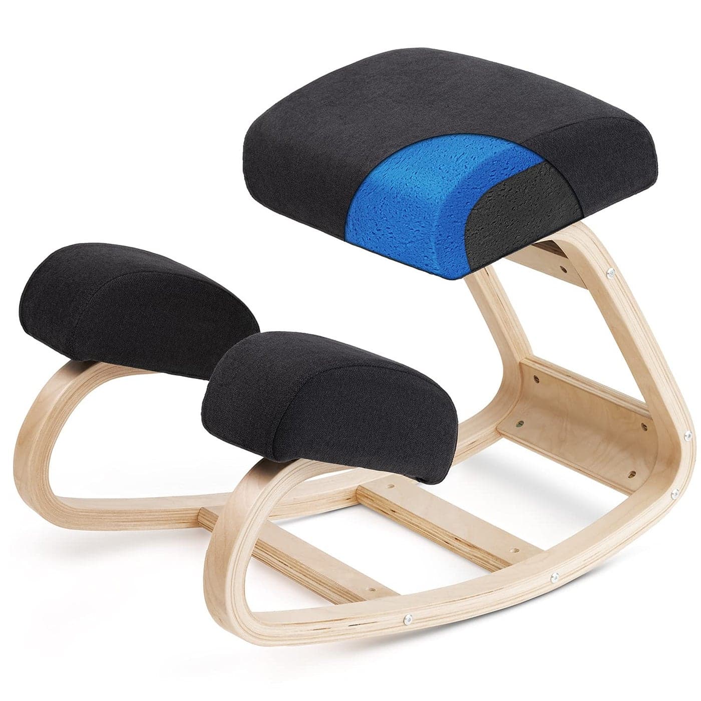 Luxton Memory Foam Ergonomic Kneeling Chair Posture Support Comfortable Padded Office Desk Chair Angled Rocking Stool Balancing Seat Natural Relief for Neck or Back Pain