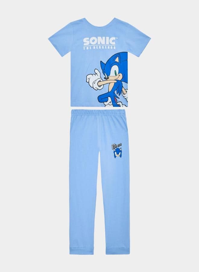 Boys Blue Sonic The Hedgehog T-Shirt And Joggers Set