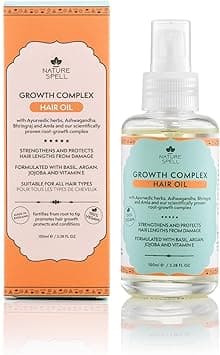 Nature Spell Hair Growth Oil 100ml Hair Oil for Dry Damaged Hair Infused with Ayurvedic Herbs Stimulates Healthy Hair Growth Suitable for all Hair Types 100 Vegan Made in the UK