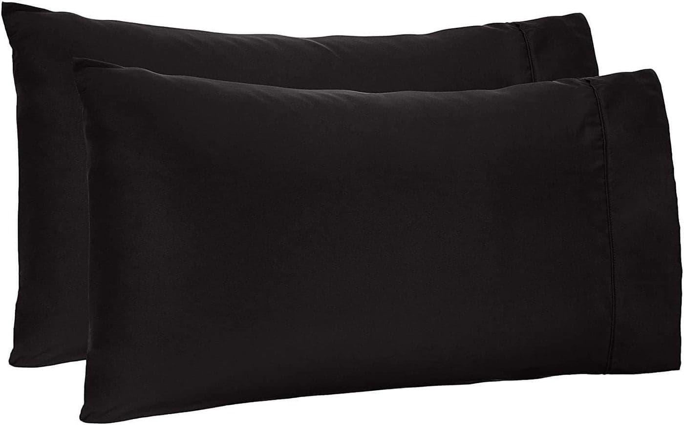 TBM Oversize Pillow Case Extra Large Fits Even The Fluffiest Pillows Including The Pancake Pillow Sleeve Style Extra Tall Pillowcase 100 Egyptian Cotton 600 Thread Count Queen 23W X 34L Black