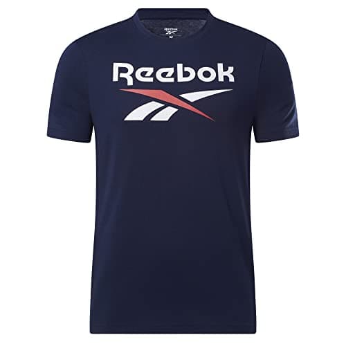 Reebok Men's Identity Big Stacked Logo Tee, Vector Navy, S