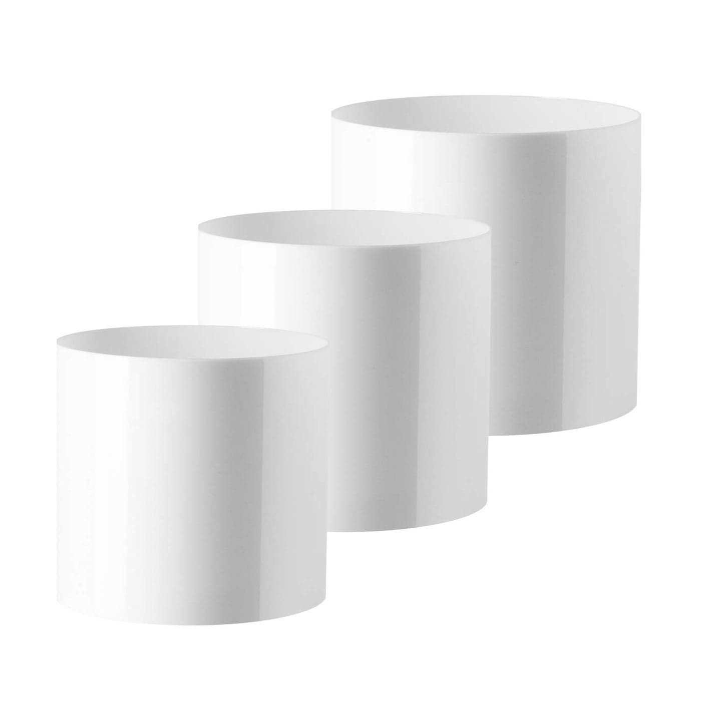 Royal Imports Flower Acrylic Vases Cylinders Decorative Centerpiece Display for Home or Wedding Non Breakable Plastic Set of 3 4 5 6 White
