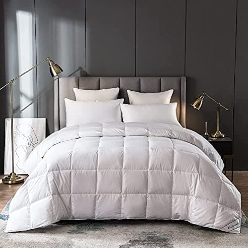 Eastwarmth Lightweight Goose Down Comforter Cooling Blanket Duvet for Summer/Warm Weather,Ultra Soft Fabric 750 Fill Power White King Size