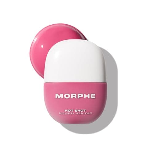 Morphe Hot Shot Blush Drops Hydrating Buildable Liquid Blush for Cheeks with Niacinamide and Antioxidants Buildable Waterweight Formula for a Natural Finish Flex Symbol 05 Fl Oz