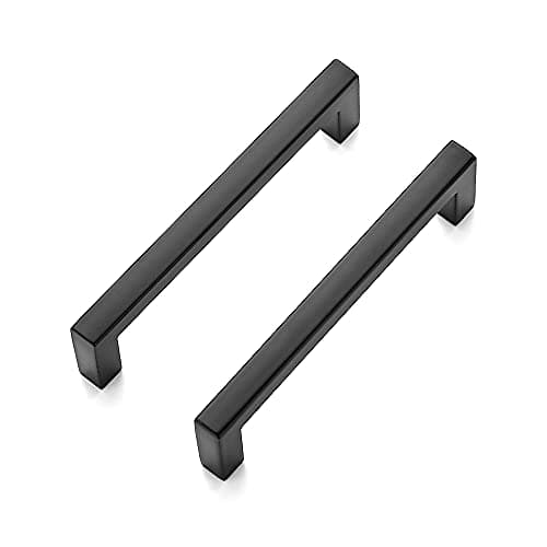 Ravinte 45 Pack Slim Square Bar Drawer Handles - 3-3/4 Inch Center to Center - Matte Black Cabinet Pulls