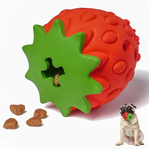 MewaJump Dog Puzzle Toys Rubber Chew ToysTreat Food Dispensing Toy for Teeth Cleaning Dog Ball Toy Interactive Enrichment Toys for Puppy Small Medium Large Breeds