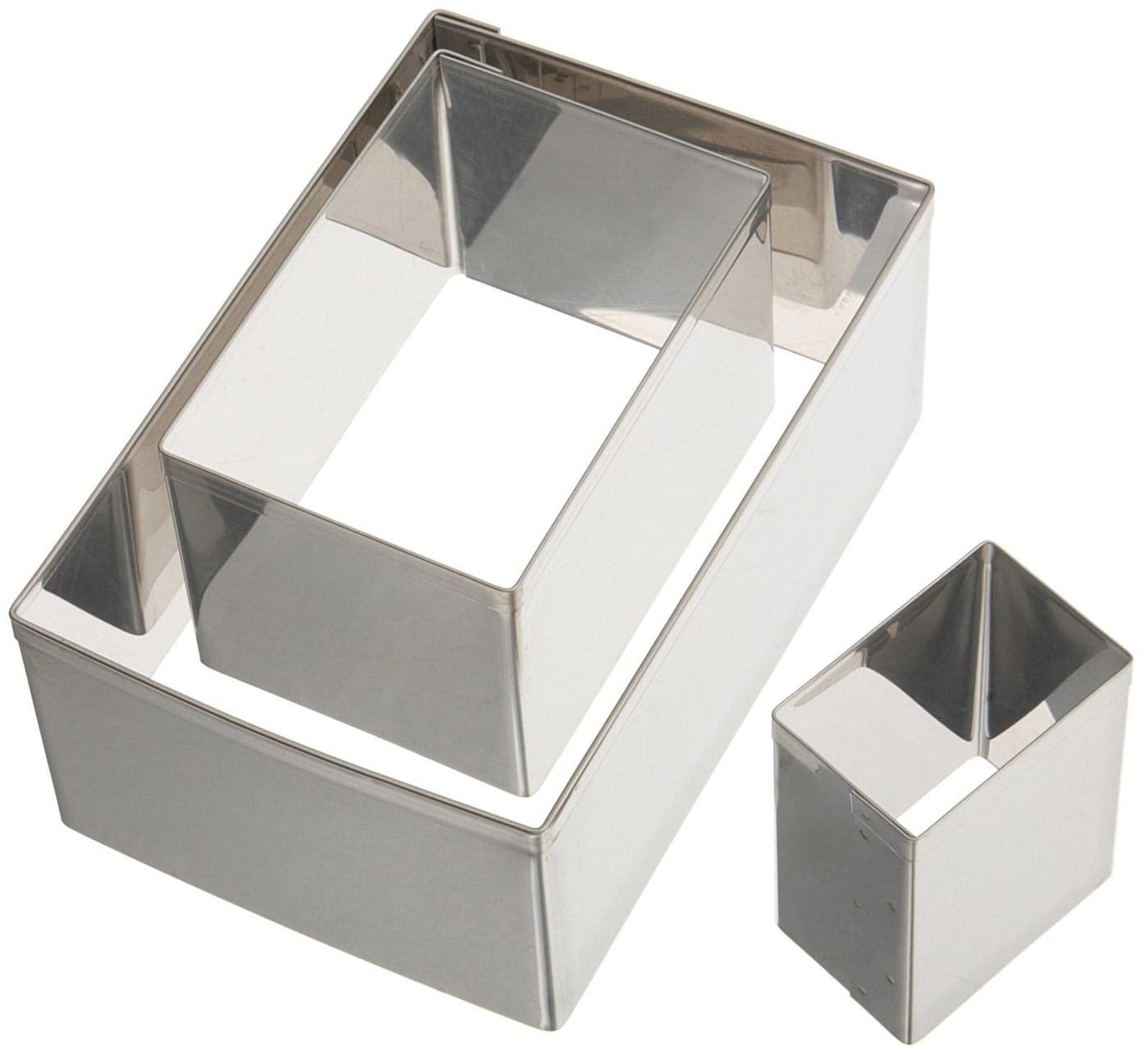 Ateco Pastry Rectangle Cutter Set 3pc Plain Edge 5258