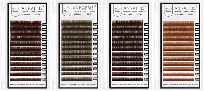 ANNAFRIS Ellipse Flat Eyelashes Extension 020 C 815mm Mix Natural Soft Matte Black Faux Mink Individual False Lashes Split Tips Light Eye Lashes Extension Supplies 020 C 815Mix