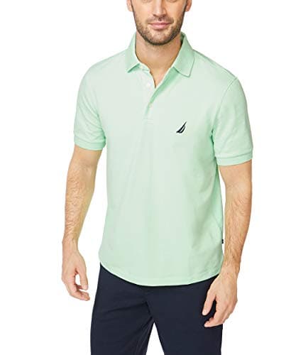 Nautica Men's Short Sleeve Solid Stretch Cotton Pique Polo Shirt Shirt, ash Green, Small