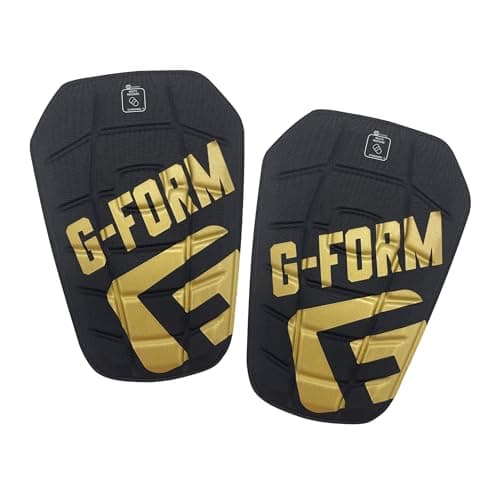 G-Form Pro-S Blade Soccer Shin Guards - Adult Shin Guards - Shin Guards for Protection - Black & Gold, Adult Large