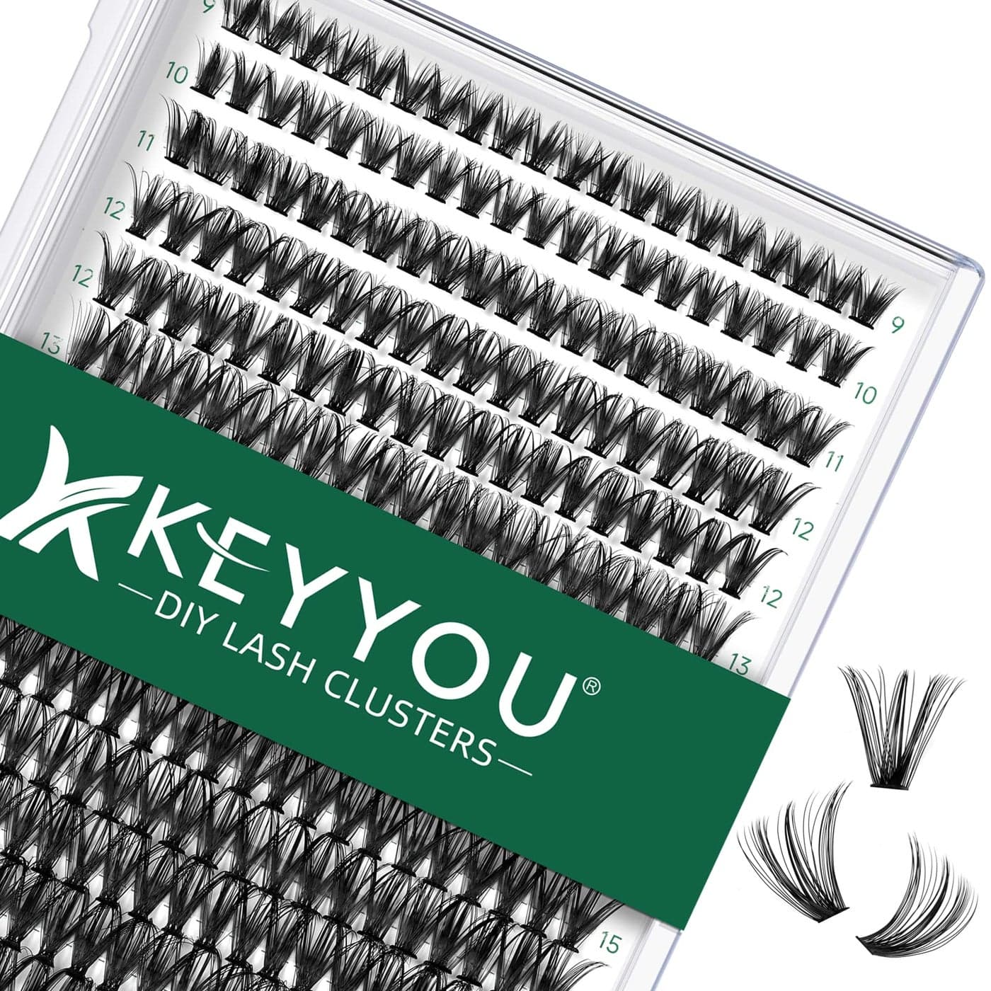 Lash Clusters 300pcs Individual Lashes 40D 007D Curl 918MIX DIY Eyelash Extension KEYYOU Large Tray Volume SoftNatural Cluster Lashes40D007D918MIX