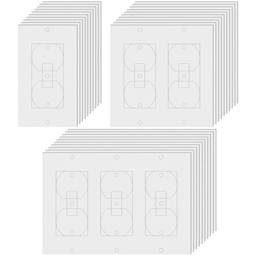 Tondiamo 40 Pcs White Wall Insulation Gasket Rectangle Wall Plate Outlet Sealers Foam Replacement Weatherproof Gasket Sealer Energy Saving for Electrical Outlet Plates Switch Covers