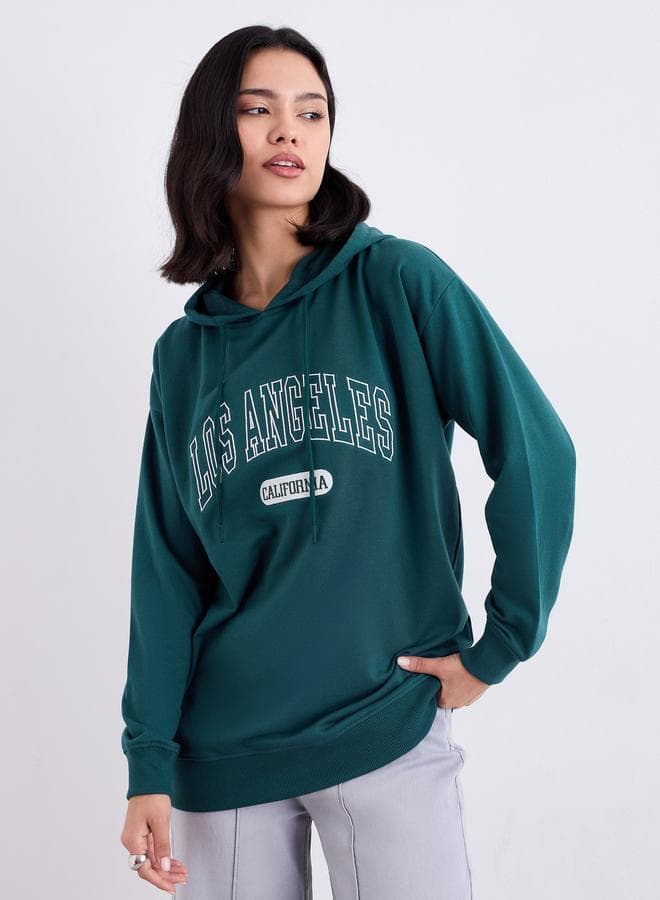 Styli Green Los Angeles Embroidered Hoodie