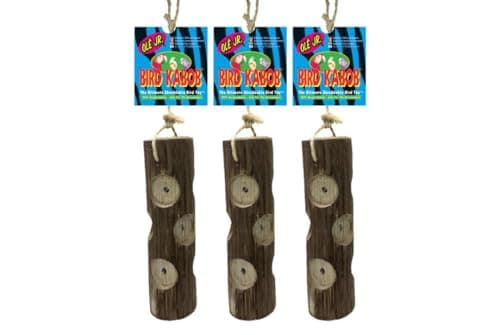 BIRD KABOB Ole Jr 3 Pack an AllNatural Holistic Veterinarian Recommended Earth Friendly shreddable CylinderShaped Hanging Bird Toy Made of Yucca