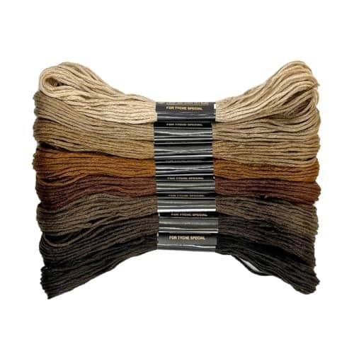 1 Pieces Cross StitchEmbroidery Floss100 EcoCotton Cotton Premium Skeins Ideal for Arts Crafts Brown Series 67980